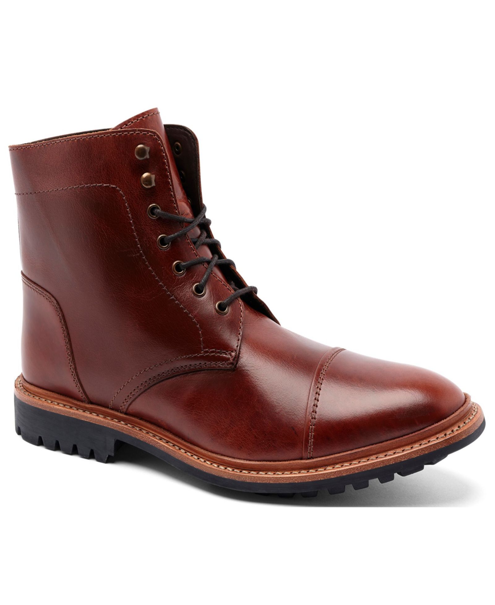 Anthony Veer Men's Ranveer Cap-Toe Rugged 6" Lace-Up Boots