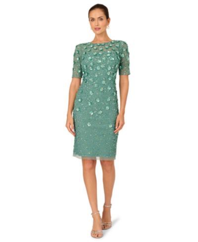 Adrianna Papell Женское платье-футляр Beaded Floral Sheath