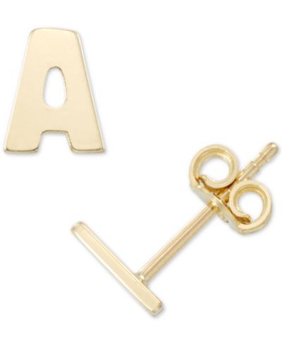 Серьги-гвоздики Initial в 10k Gold
