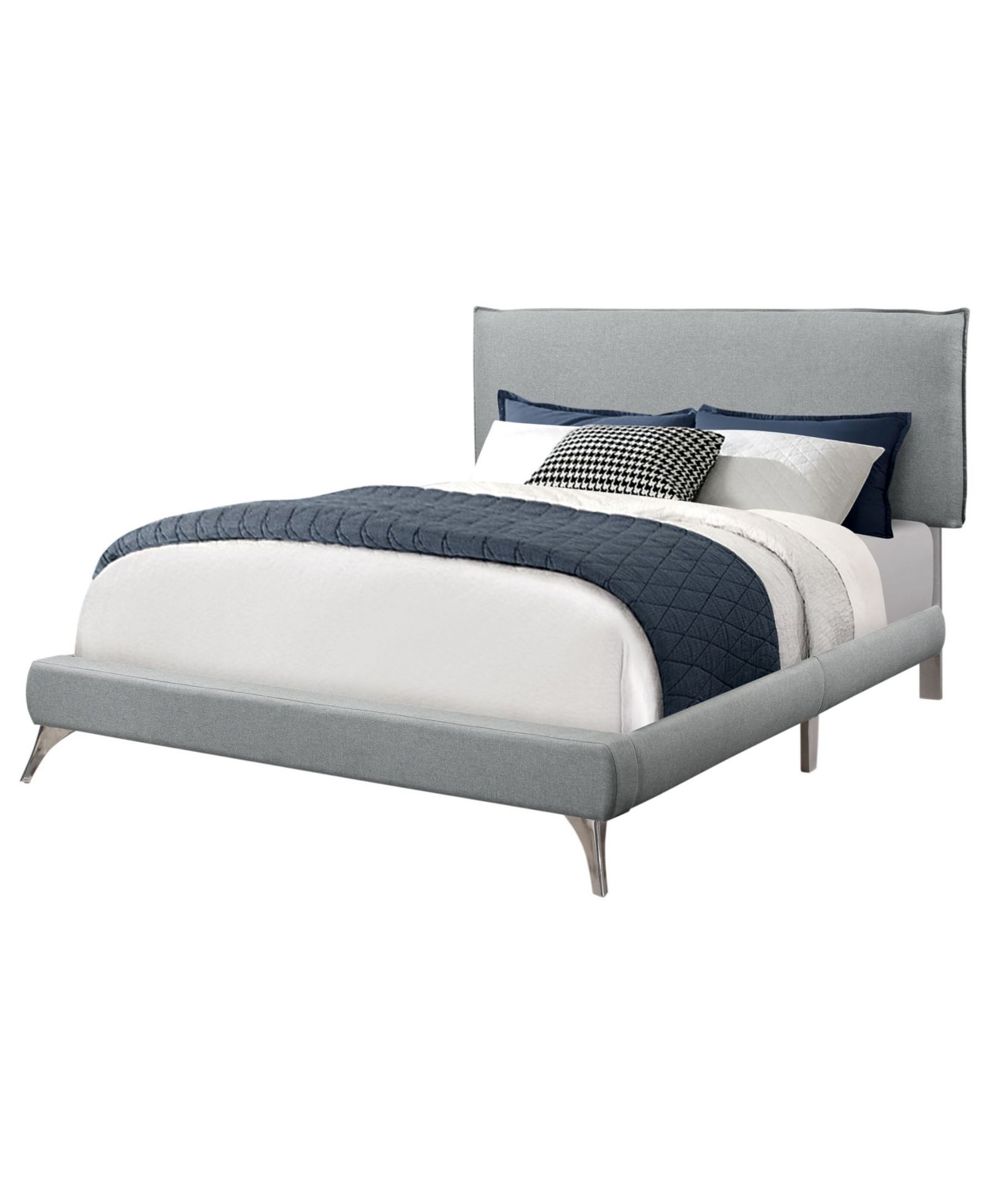 Кровать Monarch Specialties Queen Size Linen с ножками
