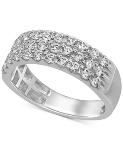 Кольцо Diamond Triple Row Band (1 ct. t.w.) из белого золота 14k