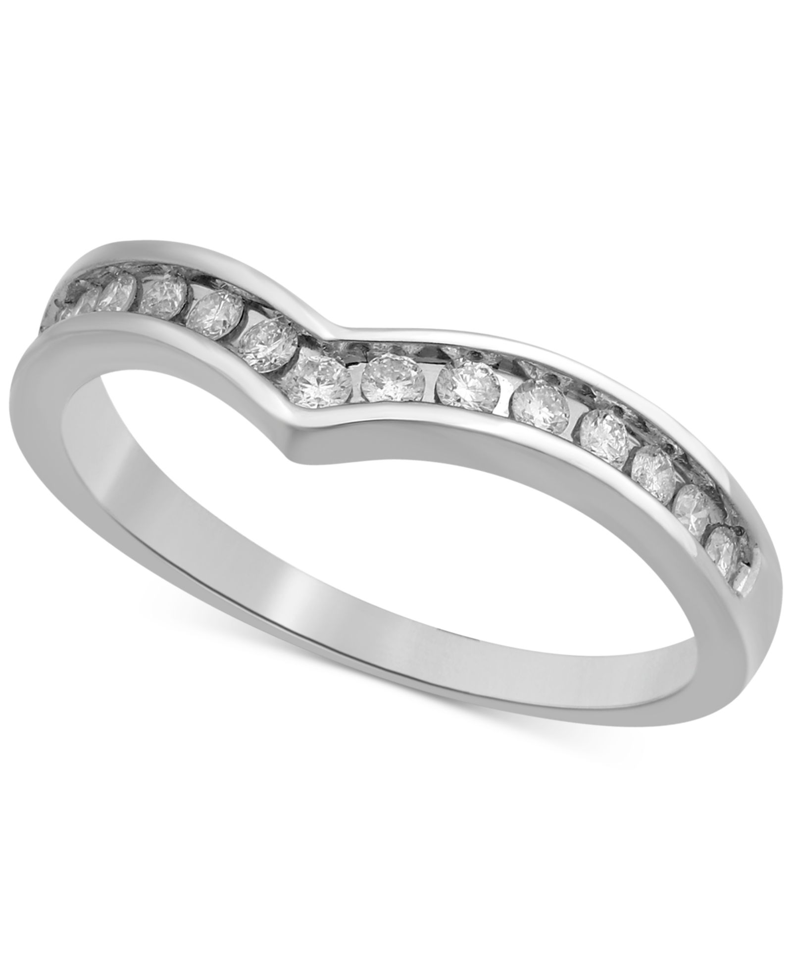Diamond Chevron Band (1/4 ct. t.w.) in 14k White or Yellow Gold