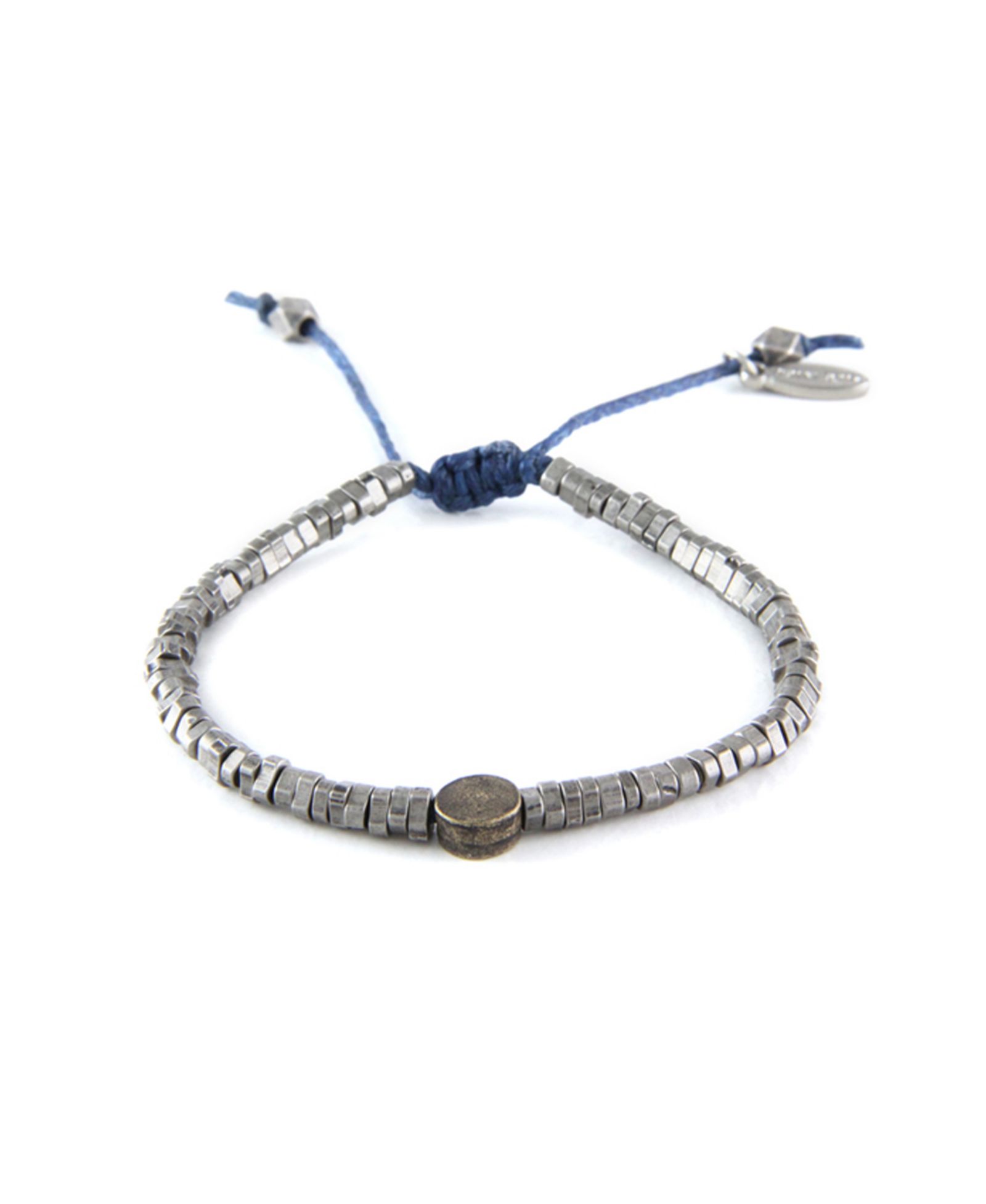 MR ETTIKA Mixed Metal Adjustable Bracelet with Cord