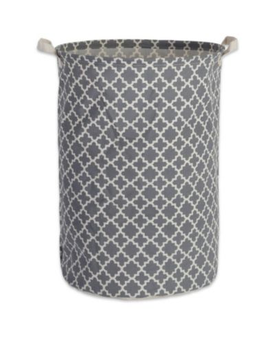Корзина для белья Design Imports Polyethylene Coated Cotton Polyester Lattice Round