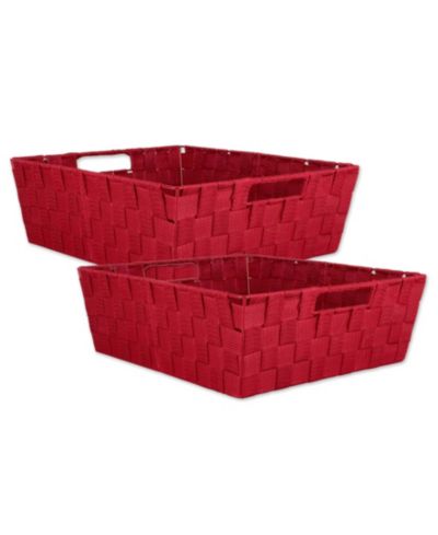 Design Imports Nylon Bin Basketweave Trapezoid Set of 2