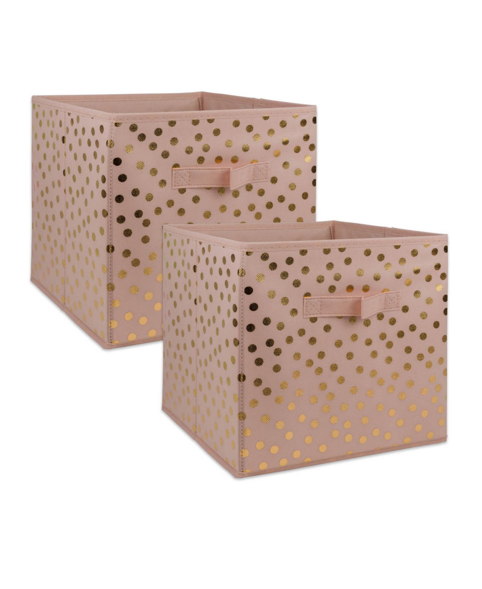 Набор из 2 квадратных контейнеров Design Imports Non-woven Polyester Cube Dots Millennial