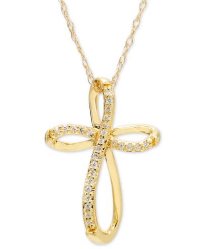 Подвеска Diamond Open Cross в 14K yellow, white или rose gold