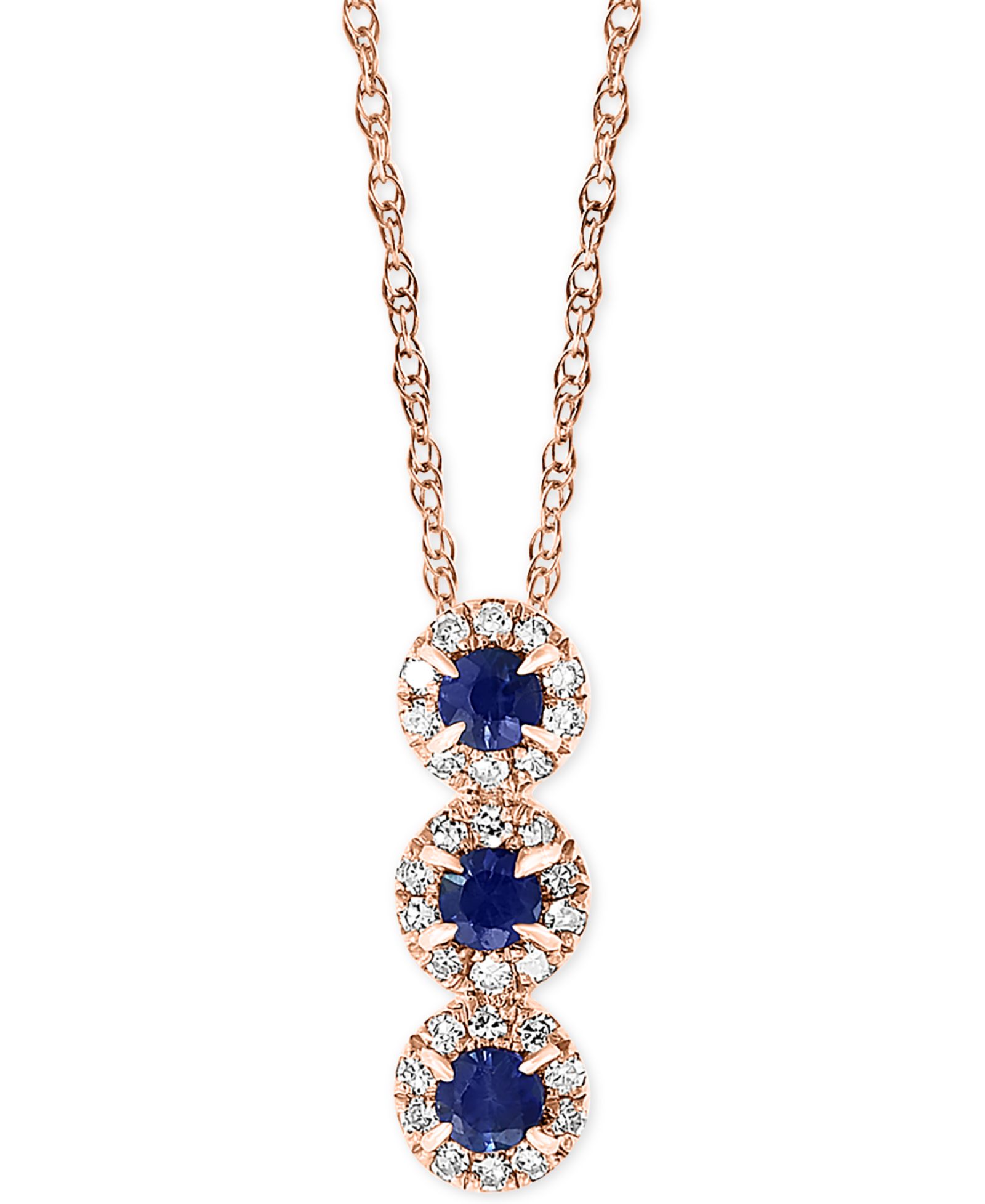 LALI Jewels подвеска с сапфиром и бриллиантами в розовом золоте 18"