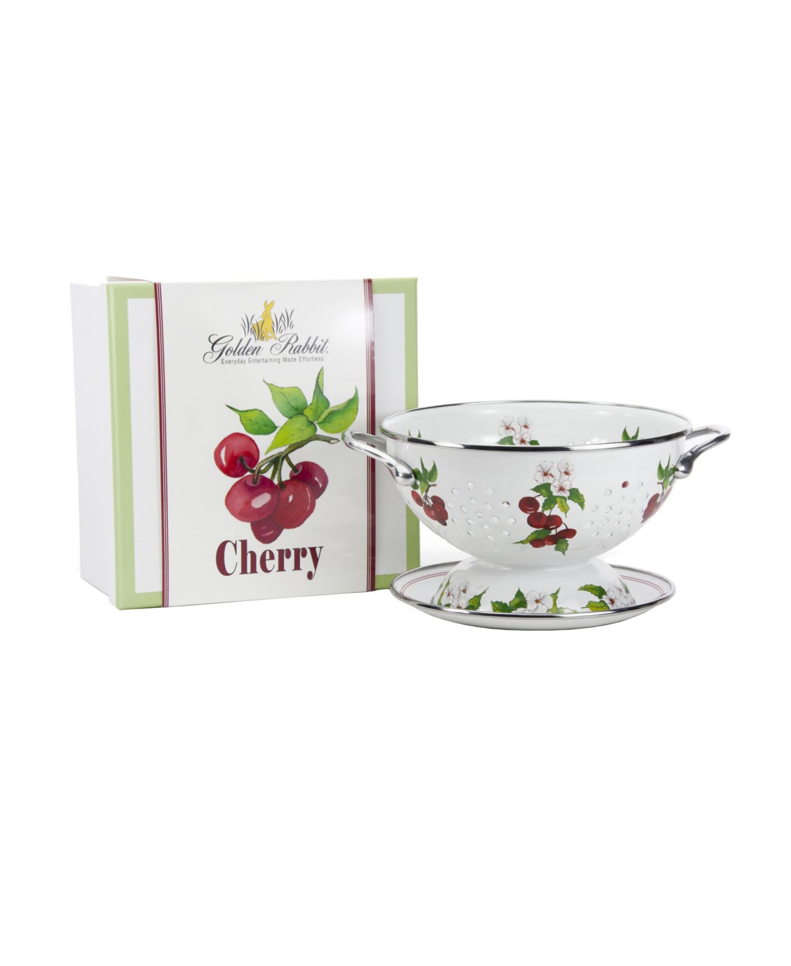 Дуршлаг Golden Rabbit Cherry Enamelware 2-Piece Giftboxed