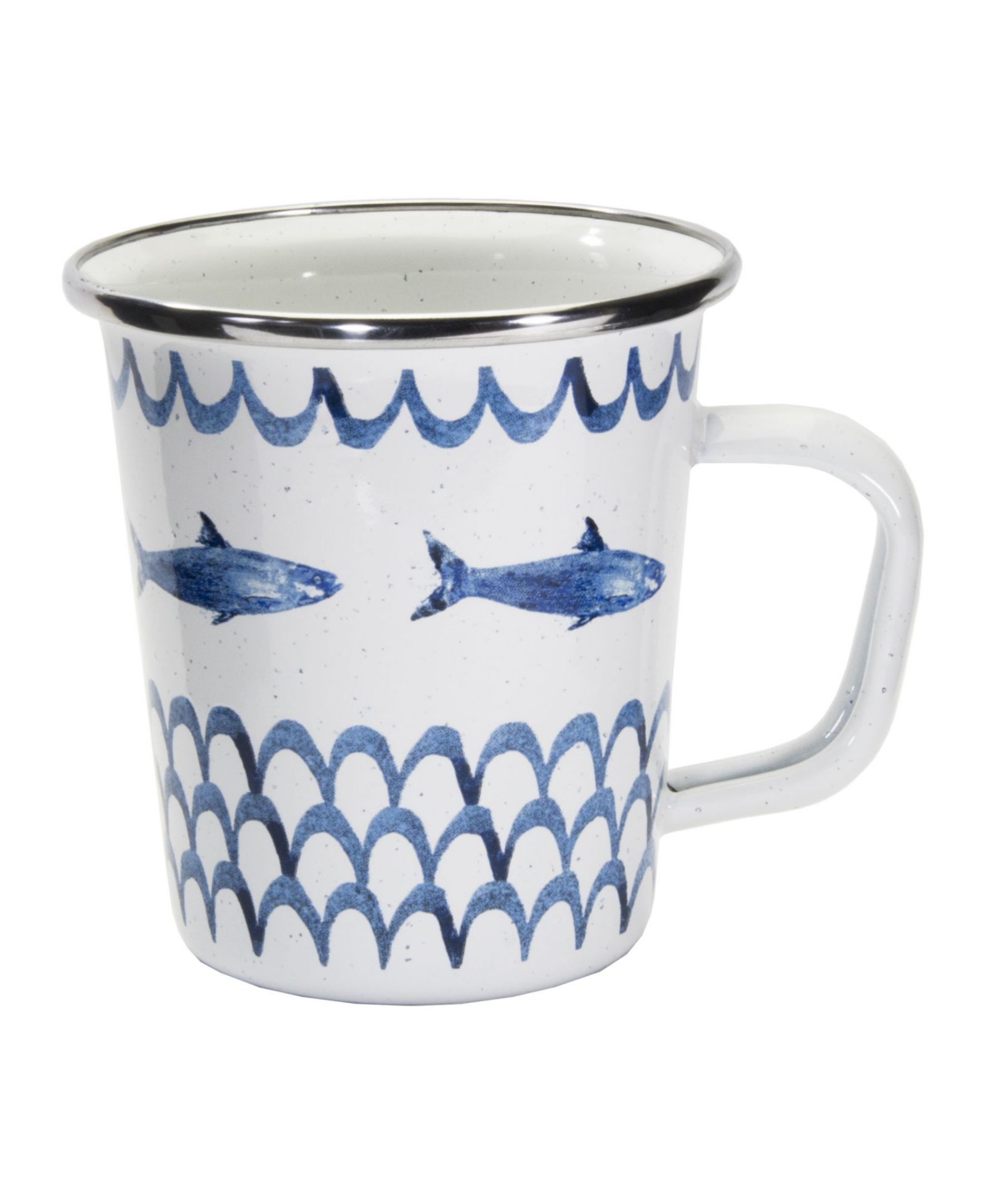 Кружки для латте Golden Rabbit Fish Camp Enamelware, набор из 4 шт