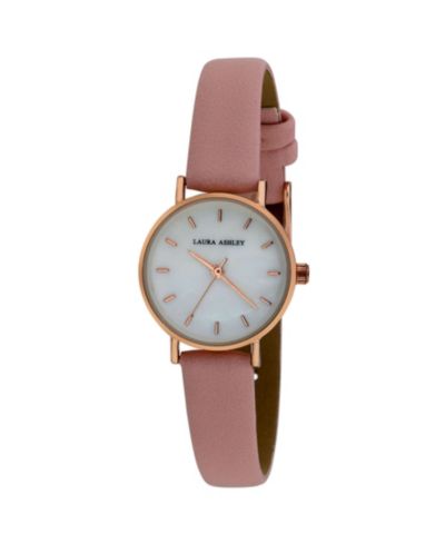 Laura Ashley Женские мини-часы с тонким розовым ремельком из полиуретана, 26mm