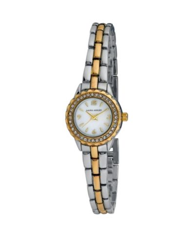 Женские часы Laura Ashley Mini Link Crystal Bezel Pink Multi 26mm