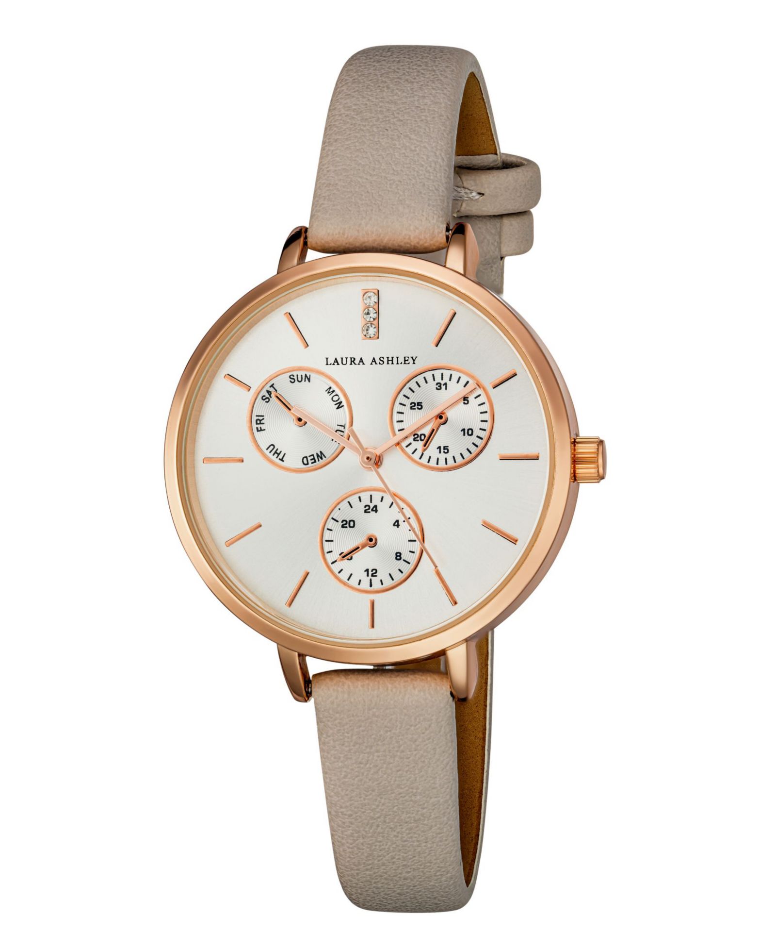 Часы Laura Ashley Women's Chrono Dial Gray Polyurethane Strap 36mm