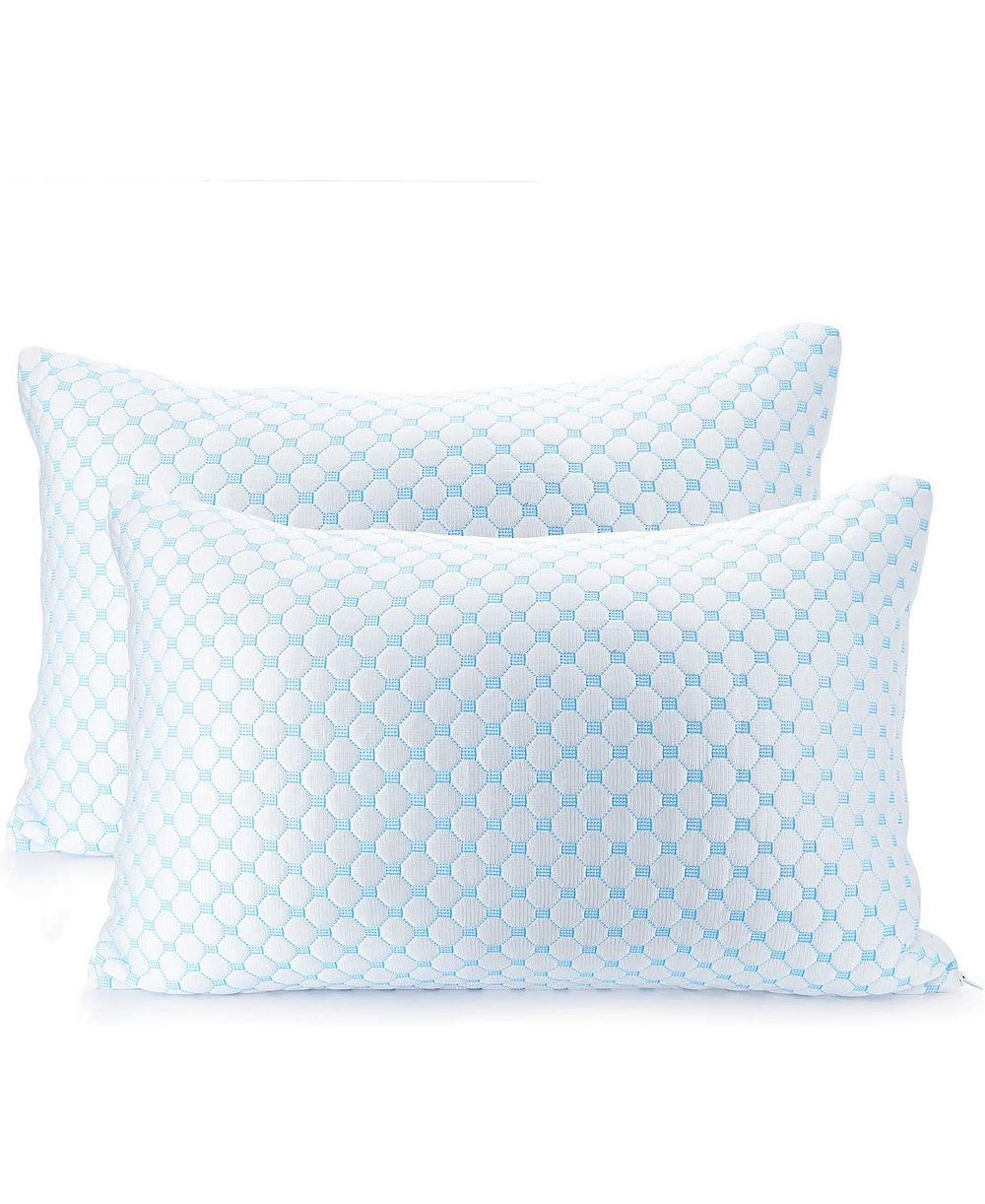 Nestl Heat and Moisture Reducing Ice Silk and Gel Infused Memory Foam 2-Pack Pillow, Standard/Queen