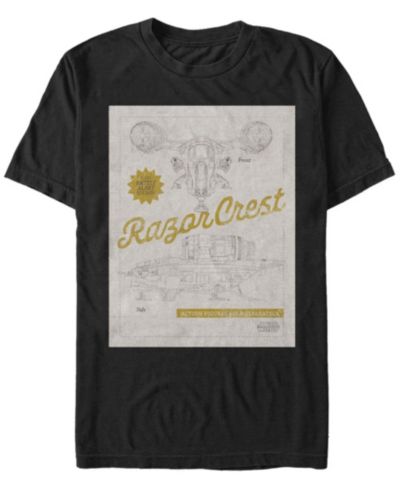 Мужская футболка Fifth Sun Star Wars The Mandalorian Razor Crest Action Figure Short Sleeve
