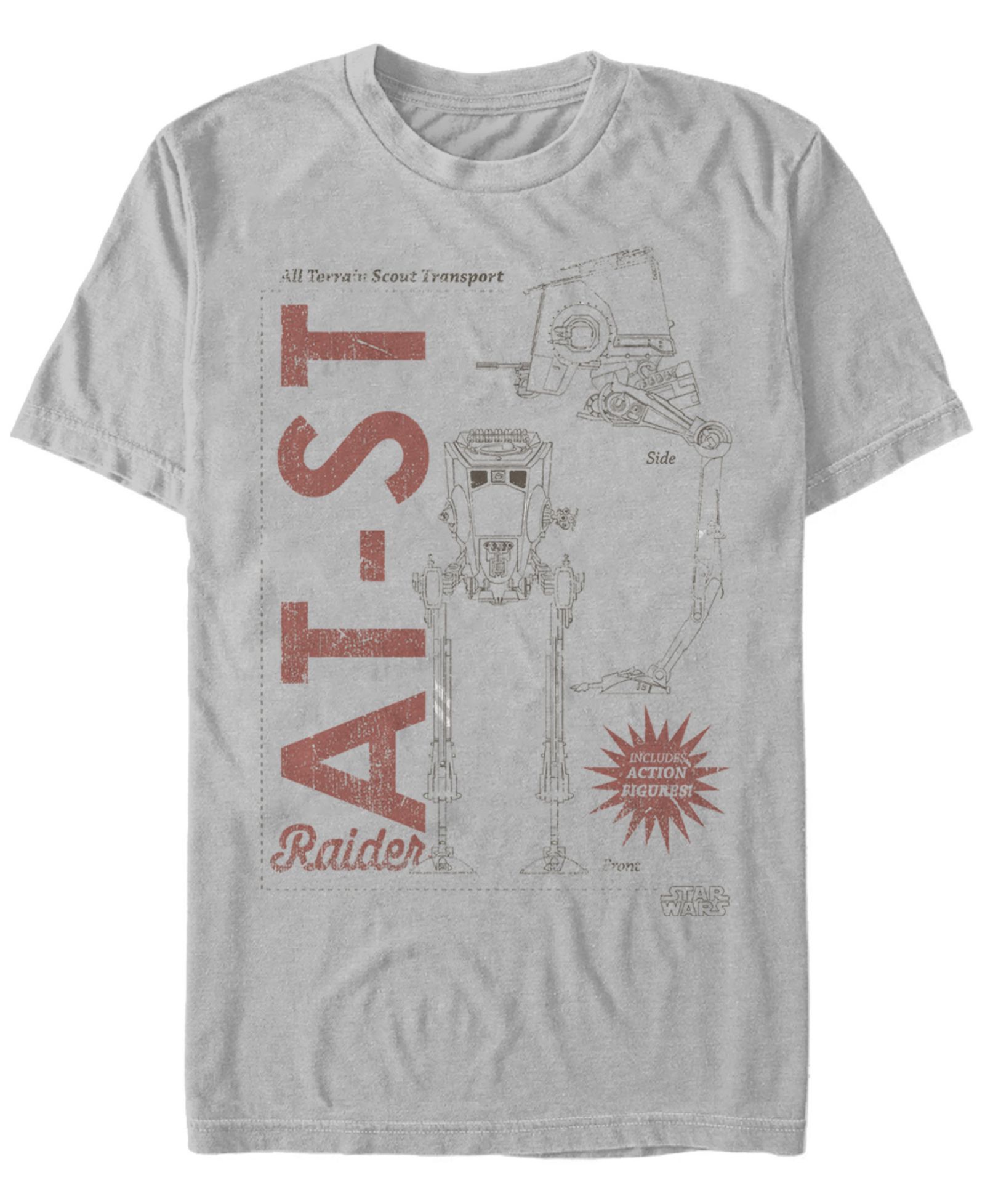 Fifth Sun Star Wars The Mandalorian AT-ST Action Figure Short Sleeve Men's T-shirt