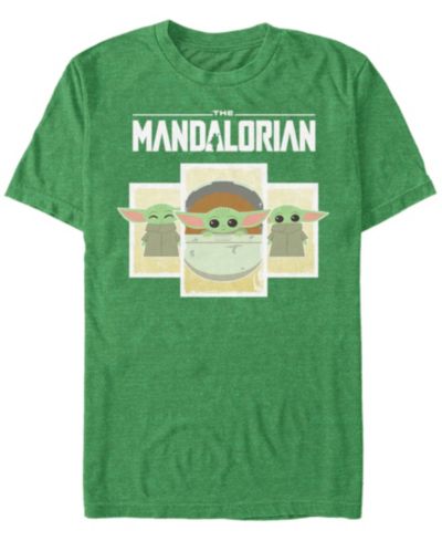 Fifth Sun Star Wars The Mandalorian The Child Cartoon Panels Short Sleeve Men's T-shirt
