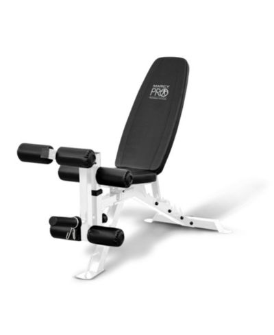 Marcy Powder Coated Steel Home Gym Multipurpose Adjustable Weight Bench, White