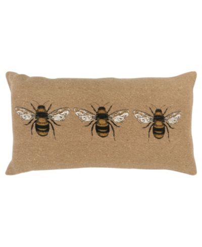 Декоративная подушка Rizzy Home Bees с наполнителем из полиэстера, 14" x 26"