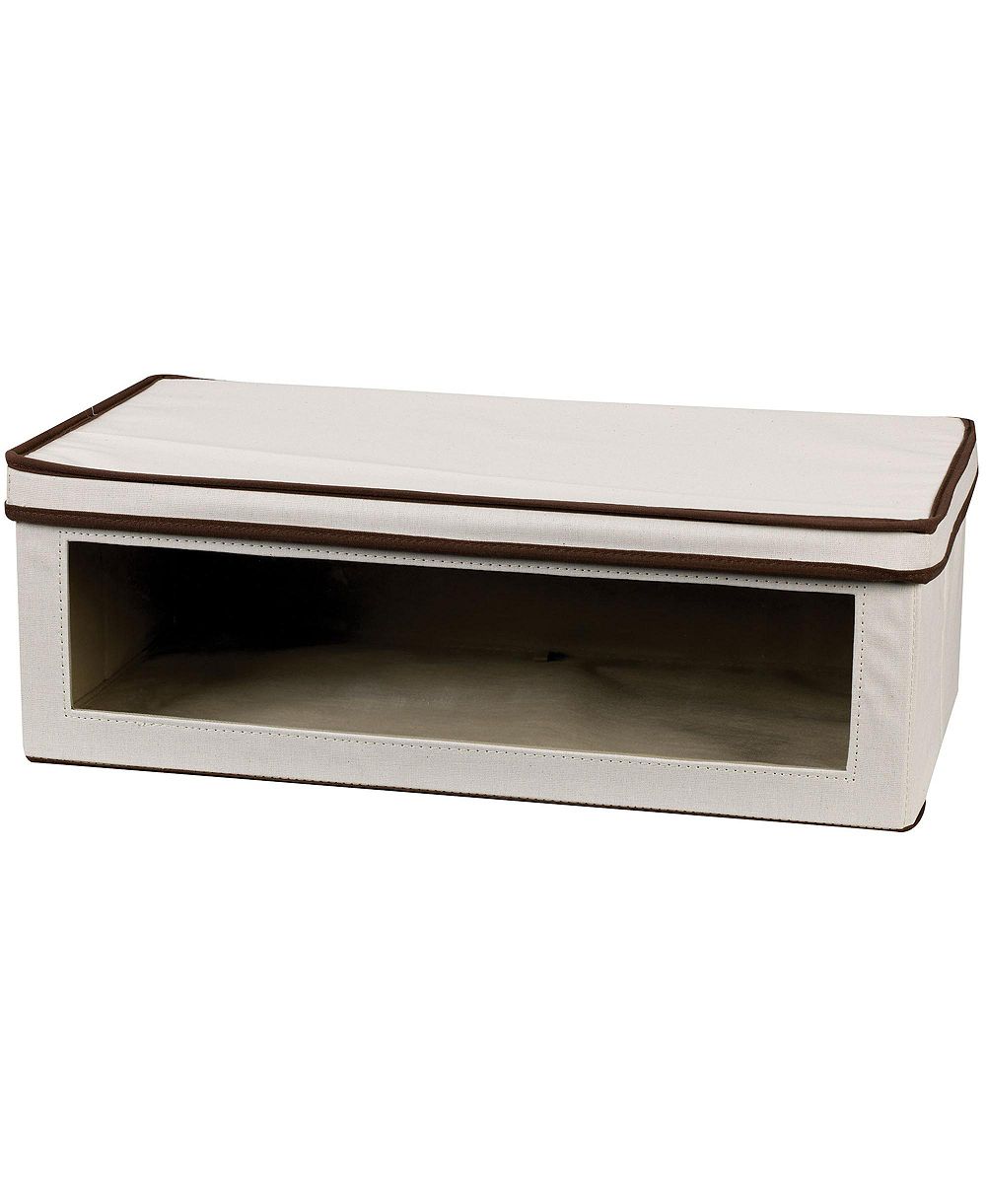 Household Essentials Large Canvas Storage Box, Trim