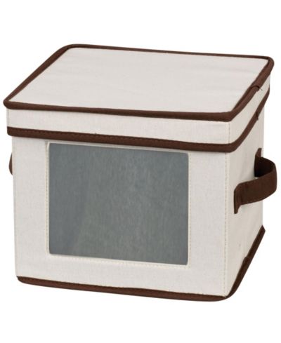 Household Essentials China Plate Storage Box, Windowed Panel