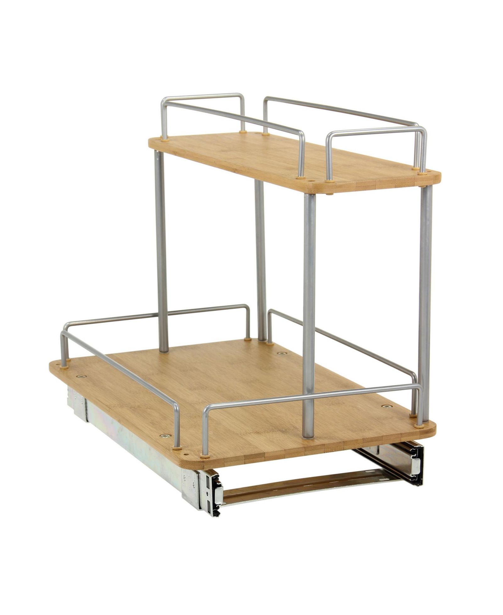 Household Essentials Glidez Bamboo Pull-Out Storage Organizer, 2 -Tier Design