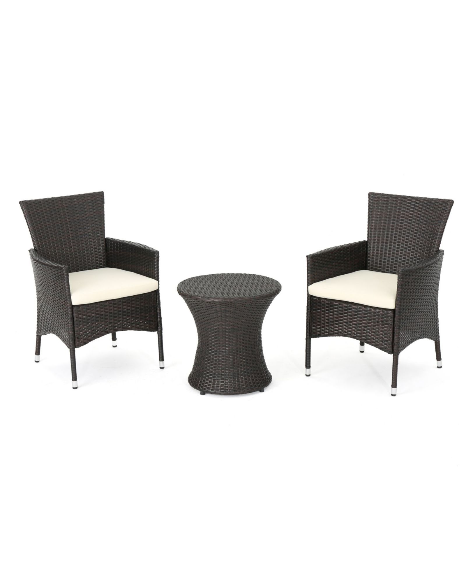 Noble House Polina Outdoor 3 Piece Chat Set