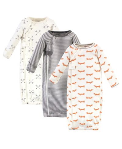Touched by Nature Baby Boys Full-Zip Natural Cotton Sleep Gown