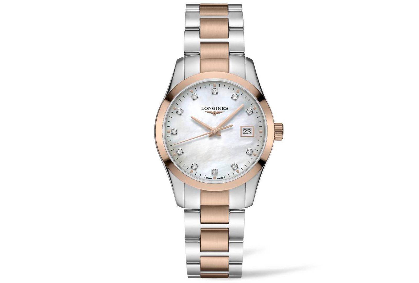 Longines Женские часы Conquest Classic Diamond Two-Tone Stainless Steel 34mm