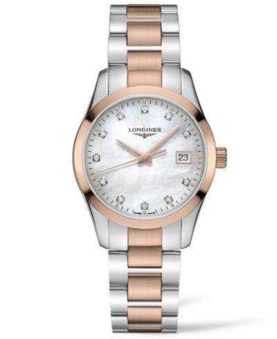 Longines Женские часы Conquest Classic Diamond Two-Tone Stainless Steel 34mm