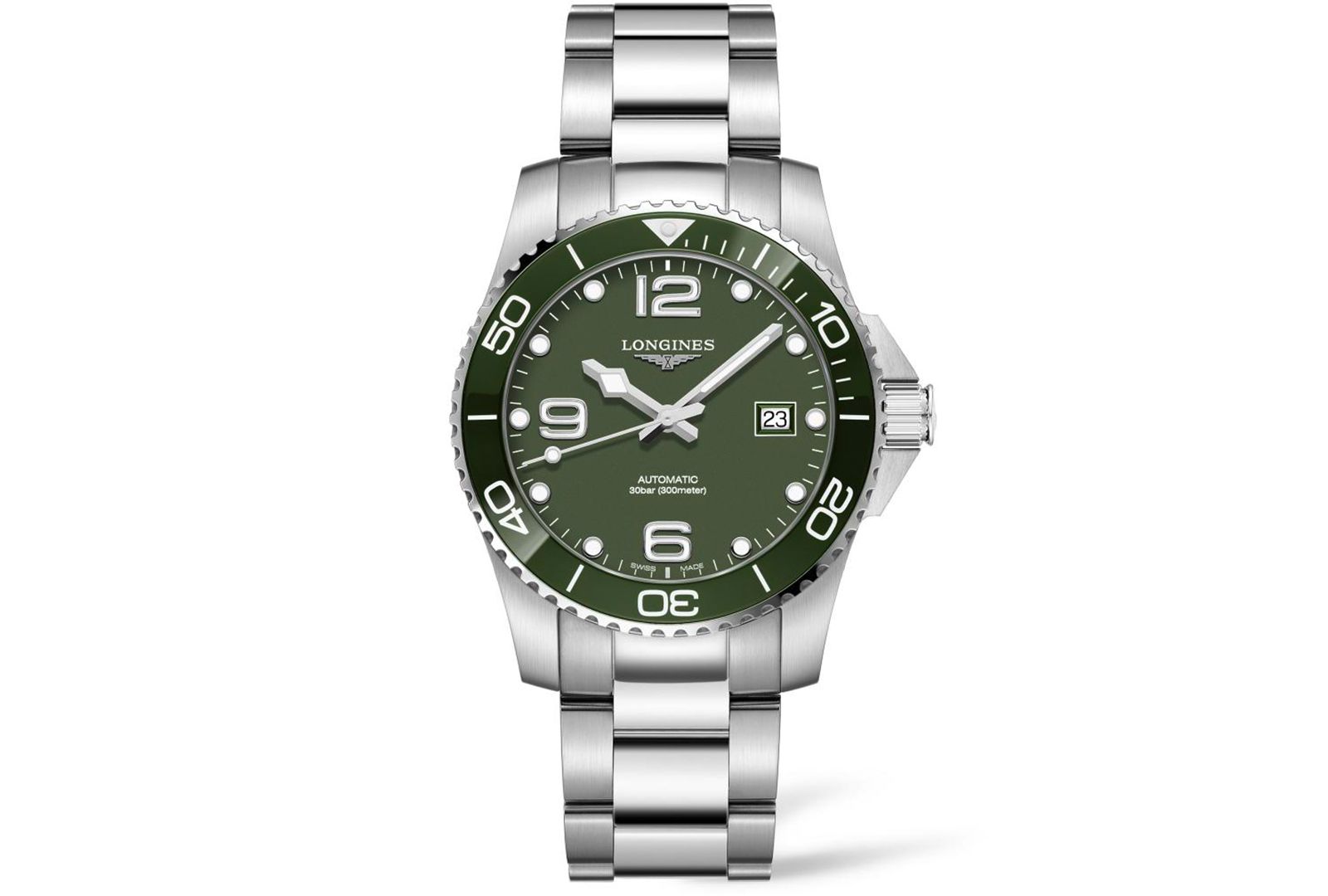 Longines Men's Swiss Automatic Hydroconquest Stainless Steel Bracelet Watch 41mm