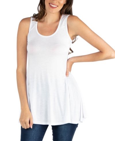 24seven Comfort Apparel Women's Scoop Neck Sleeveless Tunic Top