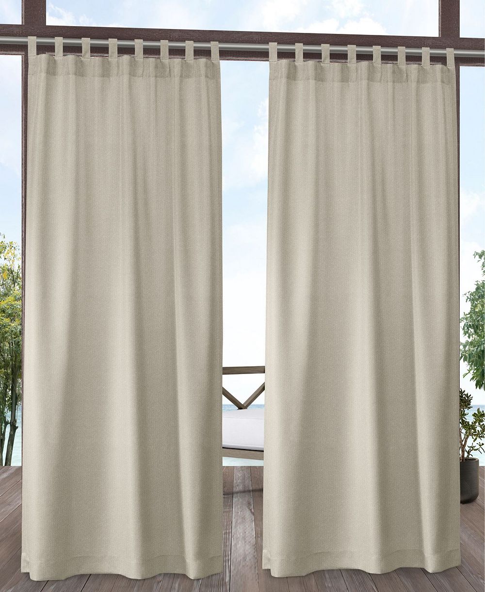 Штора Exclusive Home Curtains Biscayne Indoor - Outdoor Two Tone Textured Grommet Top 54" x 120"