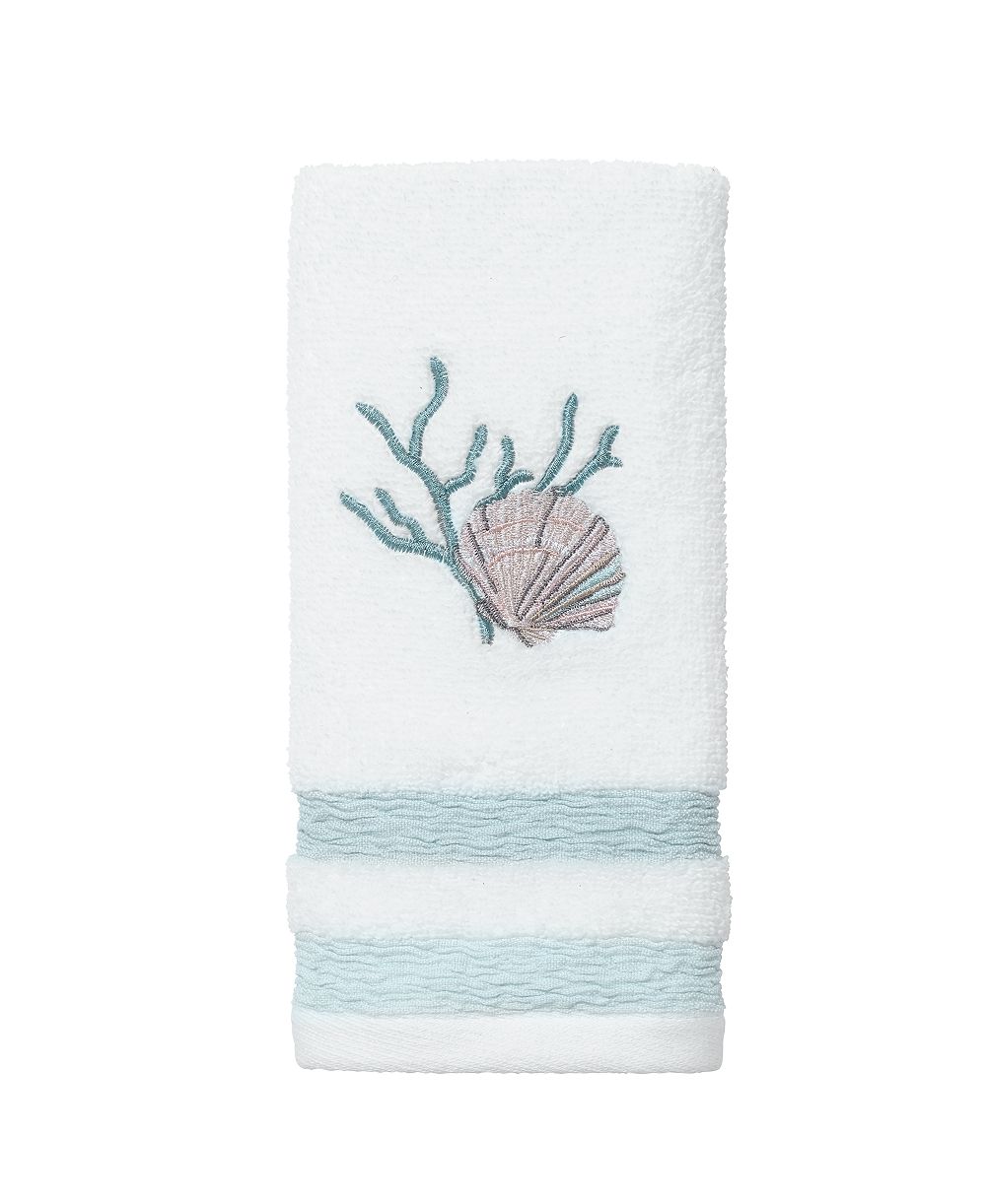 Полотенце Avanti Coastal Terrazzo Embroidered Cotton Fingertip, 11" x 18"