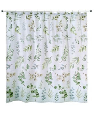 Avanti Ombre Leaves Botanical Printed Shower Curtain, 72" x 72"