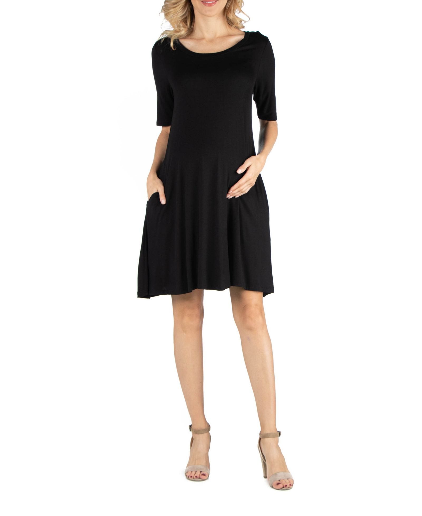 Платье-рубашка 24seven Comfort Apparel Soft Flare с деталями из карманами