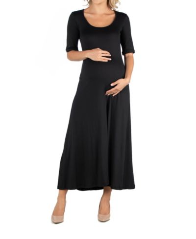 24seven Comfort Apparel Женское повседневное макси-платье с рукавами