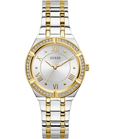 Женские часы GUESS с двухцветным нержавеющим стальным браслетом, 36 мм