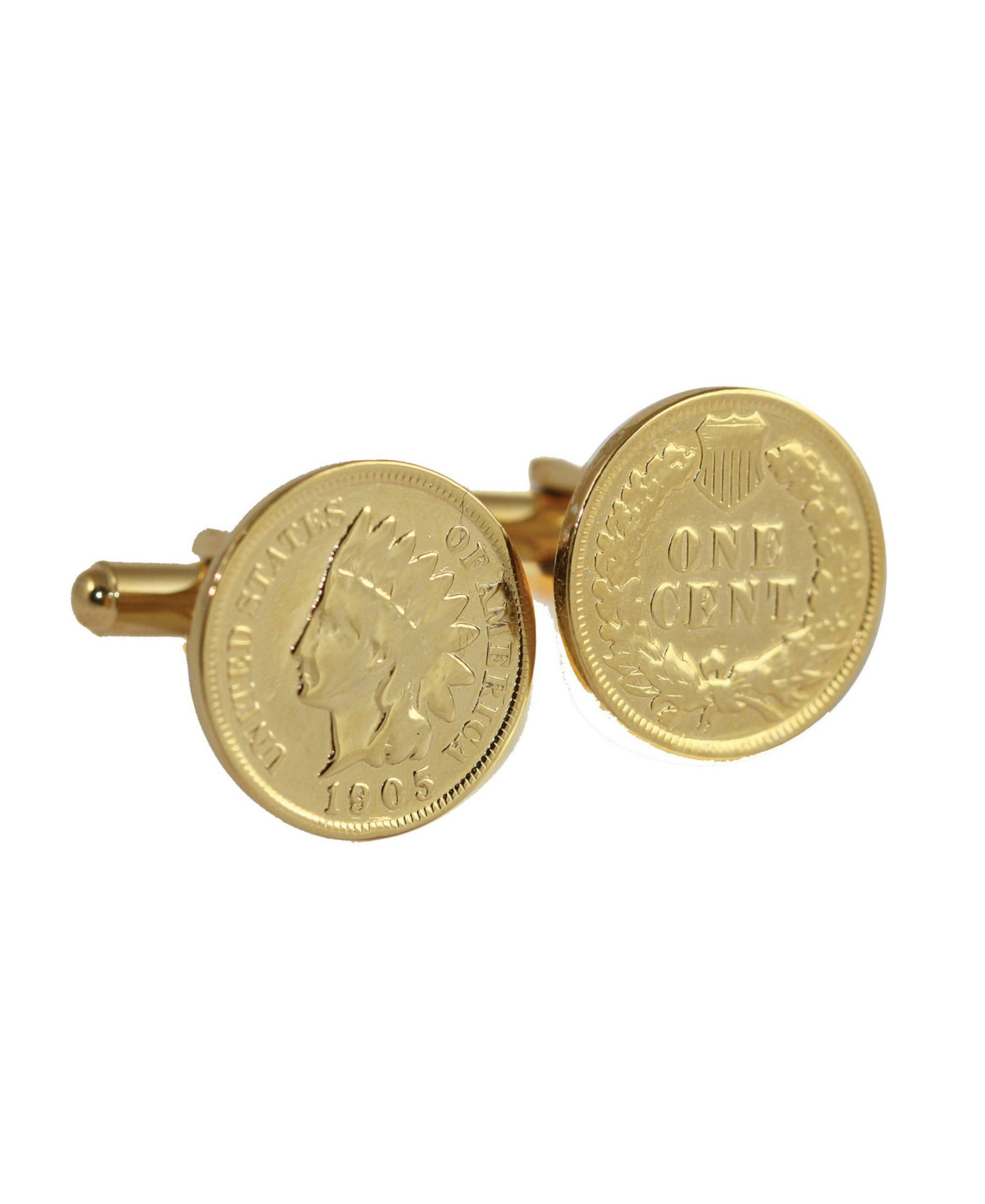 American Coin Treasures запонки с монетами Indian Head, 24k Gold