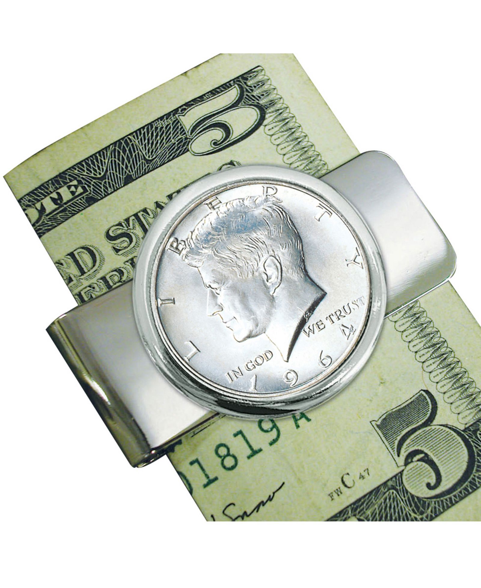 Men's American Coin Treasures 1964 First-Year-Of-Issue Silver JFK Half Dollar Coin Money Clip
