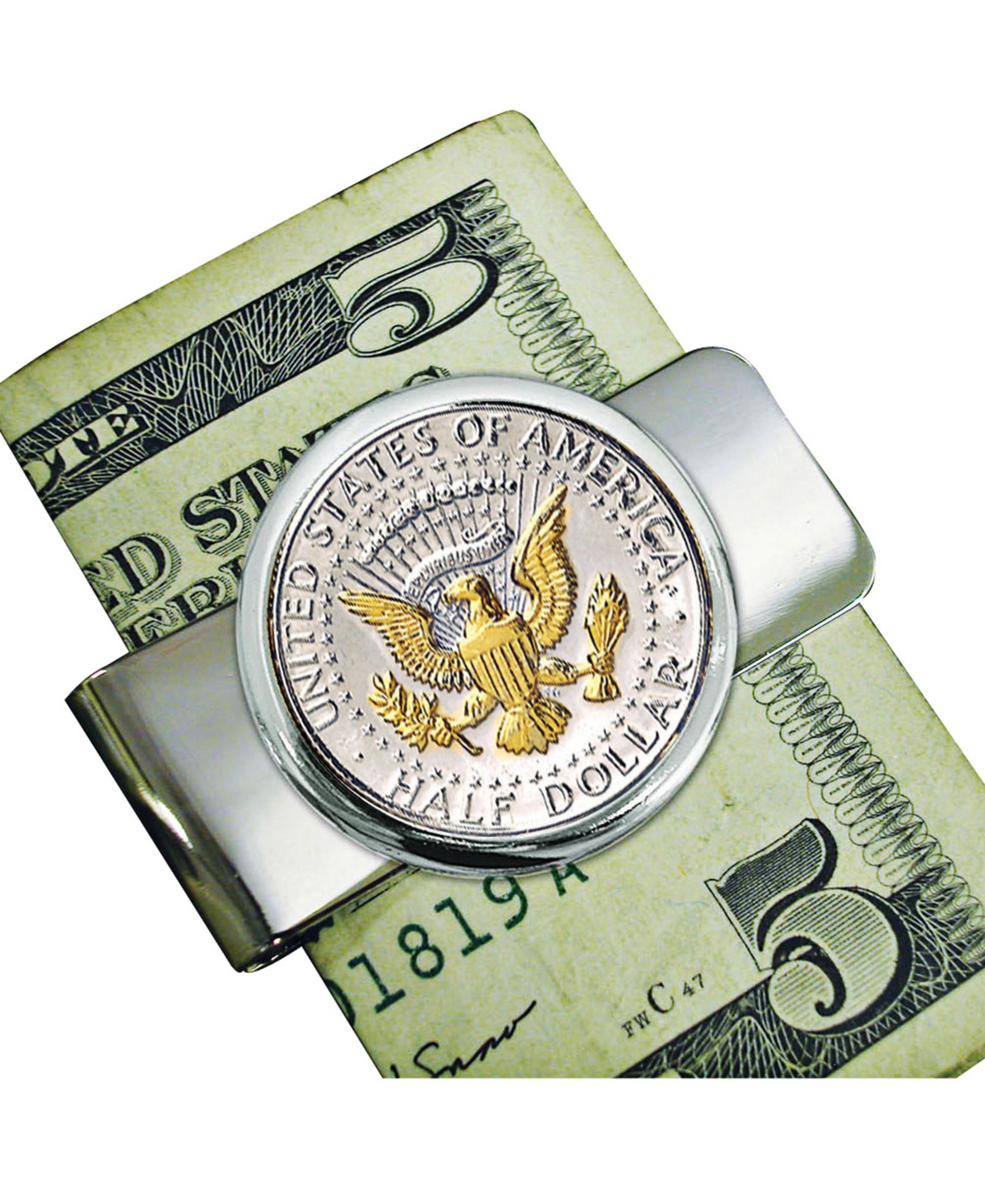 Мужской зажим для денег American Coin Treasures с золотым напылением