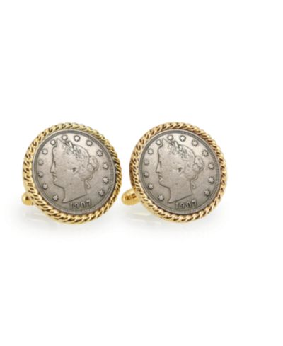 Запонки American Coin Treasures Liberty Nickel Rope Bezel Coin Cuff Links