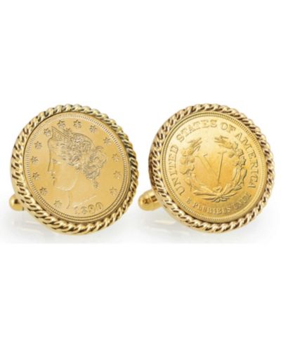 Запонки American Coin Treasures Gold-Layered 1800's Liberty Nickel