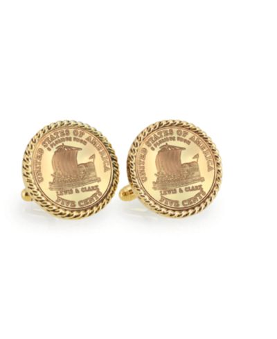 Мужские запонки American Coin Treasures Gold-Layered 2004 Keelboat Rope Bezel Coin