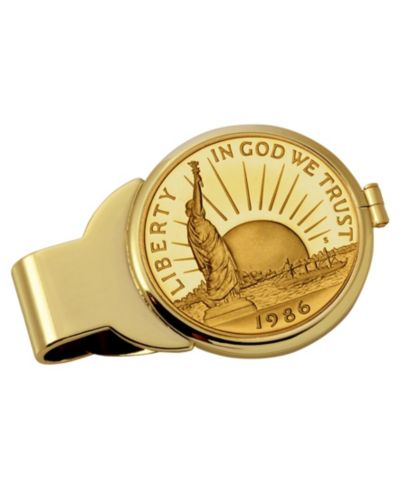 Зажим для денег American Coin Treasures с изображением Статуи Свободы, золотое напыление