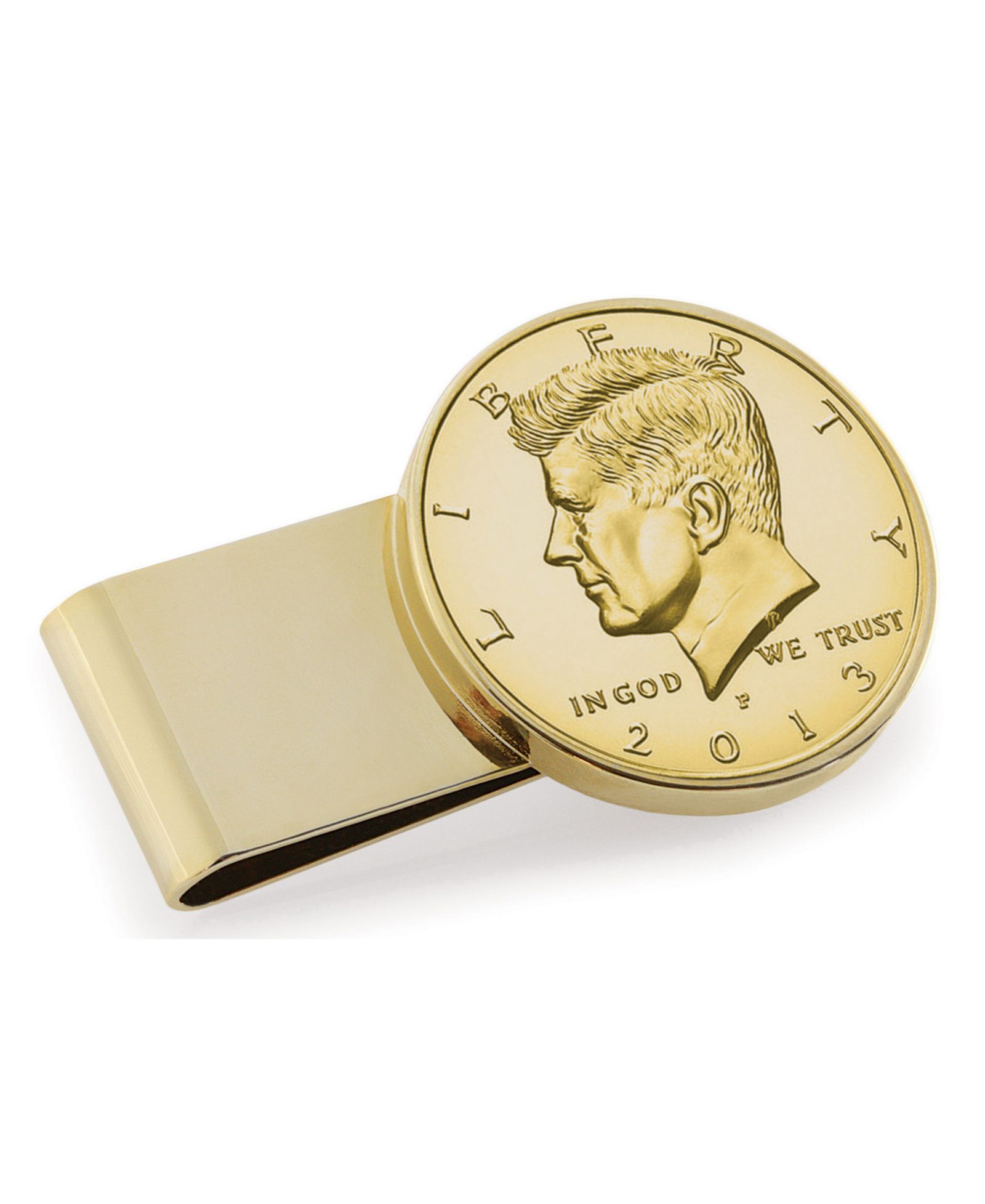 Мужской American Coin Treasures Gold-Layered JFK Half Dollar Stainless Steel Coin Money Clip