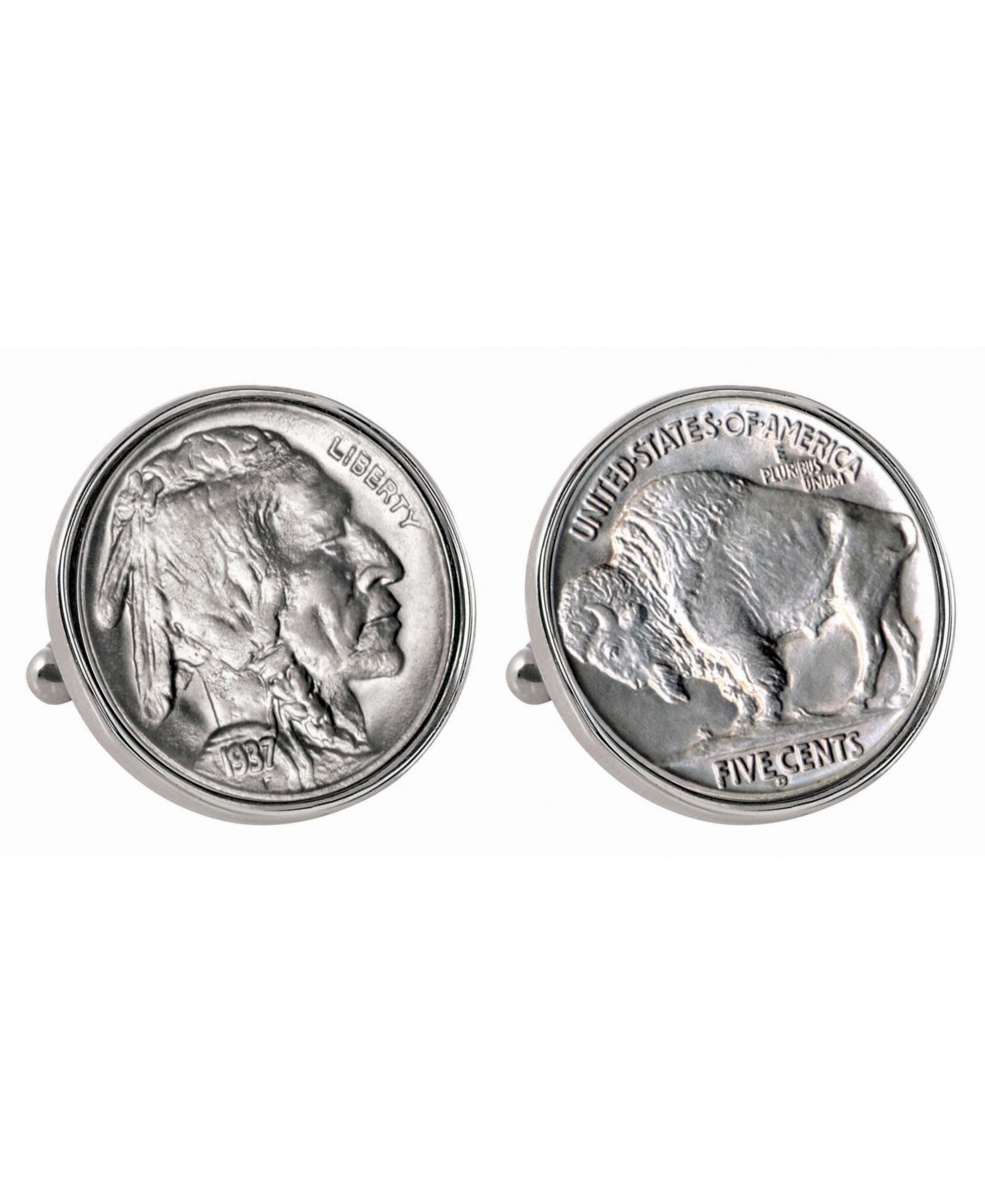 Запонки American Coin Treasures Buffalo Nickel Bezel Coin Cuff Links