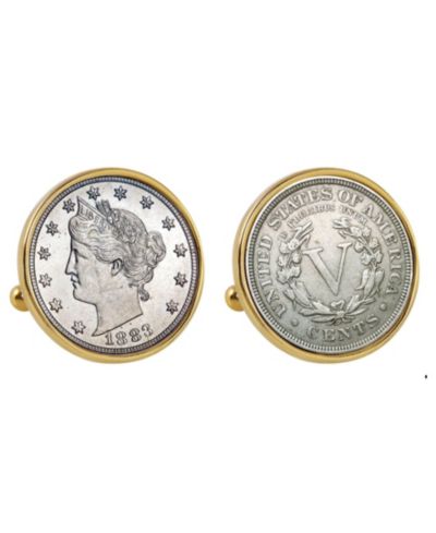 American Coin Treasures 1883 First-Year-Of-Issue Liberty Nickel Bezel Coin Cuff Links