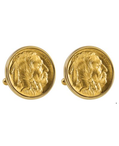 American Coin Treasures запонки с золотым напылением 1913 Buffalo Nickel