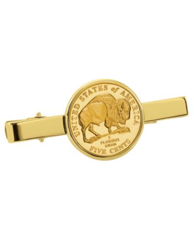 Зажим для галстука American Coin Treasures Gold-Layered Westward Journey Bison Nickel Coin Tie Clip